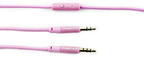 PowerLocus Klinkenkabel 3,5mm Audio Kabel - Aux Kabel 3.5mm Mit Mikrofon für Kopfhörer, Audio Kabel für Handys, PC, TV, Xbox, PS4 und Mehr (Rosa)