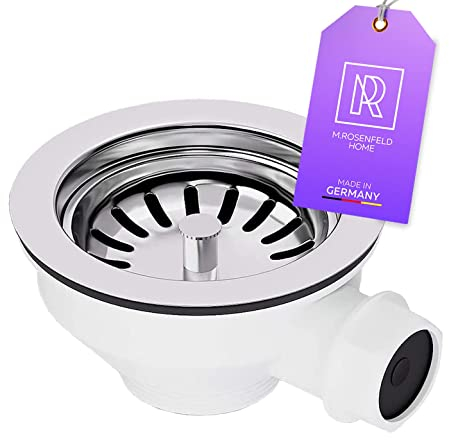 M. ROSENFELD HOME Filtro colador universal válvula excéntrica 3 1/2” (114mm) con agujero para tubo de rebosadero