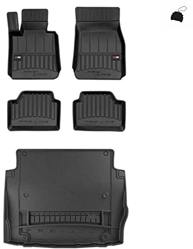 MOTOS Satz Gummifußmatten und Kofferraummatten passend für BMW 1er F20 2011-2019 Hatchback, 5-türig Verbessern Sie Ihren Reisekomfort mit Antirutschmatte Auto 3D- Allwetter fußmatten Auto, Schutz vor