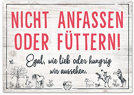 Soulhorse Stallschild, Weideschild, Schild Nicht anfassen Holzoptik, Tiere tolle Accessoires, Stallschild, Schild Pferd Pony Hund, Wand- und Türschild, Style