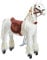 PONNIE Reitpferd mit Rollen Tiara M (5-12 Jahre), Spielpferd zum Reiten mit Abnehmbarer Braun Sattel und Halfter mit Zaumzeug, Kämmbare Mähne und Schwanz, Plüschpferd zum Reiten für Kinder