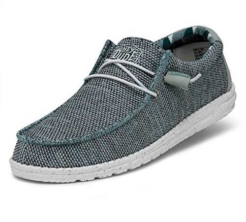HEYDUDE Wally Sox Herren - Slip on Schuhe - Mokassin Stil, Ice Grey, 43