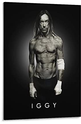 Enartly Leinwandbild Iggy Pop-Leinwand-Malerei, Wandkunst, Poster, Schlafzimmer, Heimdekoration 60x90cm Kein Rahmen