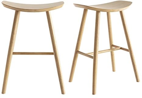 Miliboo Barhocker helles Holz H65 cm (2er-Set) DEMORY