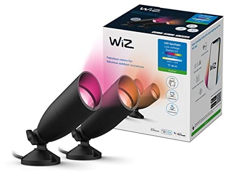 WiZ Tunable White and Color Outdoor Spot, dimmbar, warm- bis kaltweiß, 16 Mio. Farben, 12V, smarte Steuerung per App/Stimme über WLAN, Doppelpack
