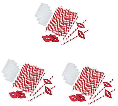 Abaodam Lot De 3 Pailles Décoratives en Papier Réutilisables pour Et Cocktails (40 Pièces X 3)