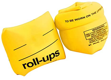 2 anillos de brazo inflables de PVC para natación, para adultos y niños, color amarillo