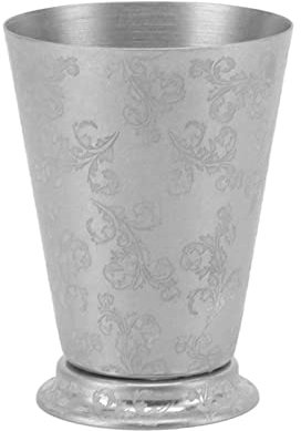 Tasse Julep à la Menthe, Excellente durabilité Finition Argentée Cocktail en Acier Inoxydable Exquis pour le Coke (Texture de la feuille)