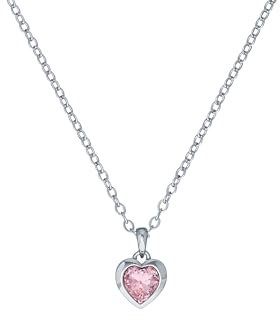 Ted Baker Hannela Crystal Heart Pendant Necklace For Women (Silver/Pink Crystal)