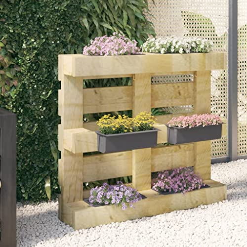 Fioriera rialzata grande per esterni, balcone, fioriera per pallet europei, 12 pezzi, grigio, 36 x 13,5 x 9,5 cm, PP adatto per balconi da giardino all'aperto
