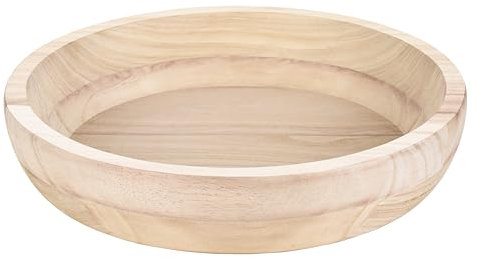 Winter Shore Bol en Bois Décoratif - Grande Corbeille a Fruit Bois de Paulownia Naturel pour Comptoir de Cuisine, Salon, Entrée, Décoration de Table Basse - Alimentaire & Rustique - 30 x 6 cm