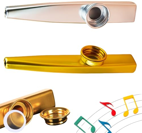 Kazoo,Kazoo Metall, Kazoo Membran Metallkazoo Musik Kazoo Percussion Instrument Metall Kazoo Vorschulspielzeug Musikgeräte für Kinder