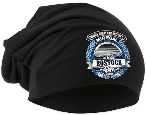 UGLYSHIRT EIN Leben lang Rostock Mütze | Strickmütze Rostock Sport Mütze Hut Logo Hat Stadt Dehnbar | Beanie