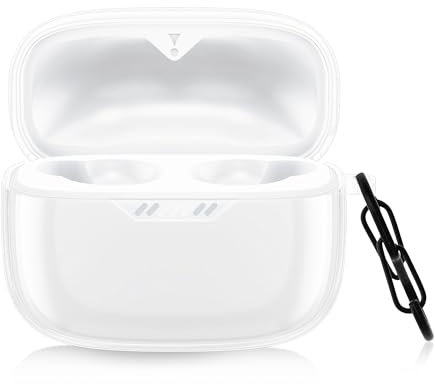 kwmobile Earphones Case Compatible with JBL Tune 130 NC TWS - Crystal TPU Two-Part Earbuds Case - Transparent