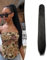 Gairyan 60cm Pferdeschwanz Haarteil Zopf Extensions Lang Glatt Klammer Claw Clip in Ponytail Extensions Synthetik Haare Extensions Gerade Haarteil Haarverlängerung für Frauen (Schwarz)