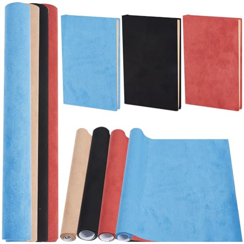 craspire 4 Farbe 130 x 30 cm Wildleder-Buchtuch Für Bücher, Bindestoff, Oberfläche Mit Papierrücken, Buchumschlag, Bücher, Alben, Scrapbooking, Archivierung, DIY-Bezug, Schutz, Buchtuch