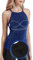 ANYFITTING Damen Pailletten Tops Ärmellose Neckholder Camisole Tops mit Integriertem BH Cami Bluse BH Hemden für Damen Geripptes Funkelndes Blau S