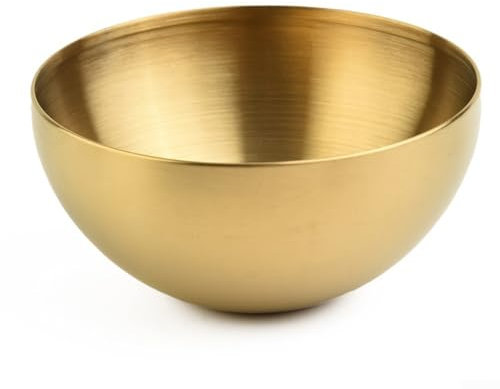 Bol à salade de fruits en acier inoxydable argenté et doré, 12, 15, 20 cm, bol à soupe, riz, nouilles, ramen multi-usages (12 cm, doré)