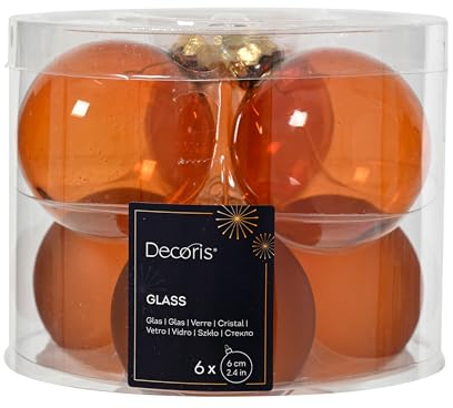 Bolas de Navidad de cristal, 6 cm x 6 unidades, mate y brillante, transparentes, bolas para árbol de Navidad para árbol de Navidad, decoración para árbol de Navidad y adornos para árbol de Navidad,