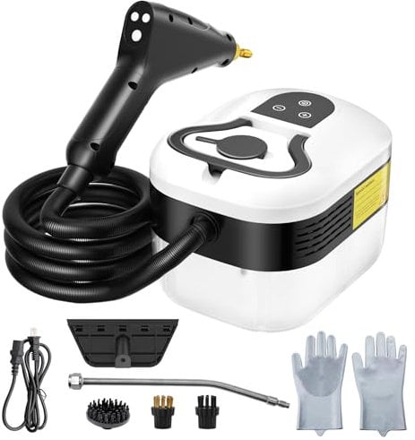 Steam Cleaners, 2500W 4.5BAR Portable Steam Cleaner Handheld 6 Speeds, 1.2L Steamer Cleaning Machine High Temperature Pressurized with 4 Heads for Kitchen Home Furniture Car Cleaning, New Upgraded