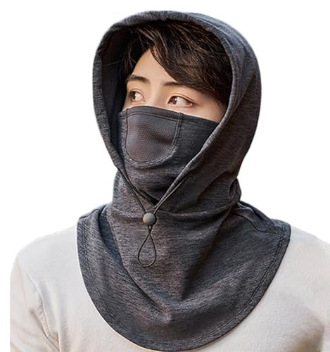 QEOTOH Cycling Cold Protection Mask, Balaclava Windproof Full Face Mask for Women Men Motorcycle Hiking Skiing (Men-Dark Gray)