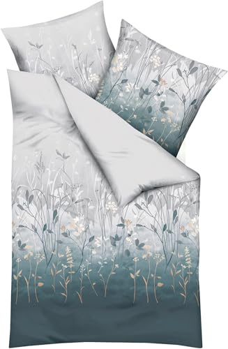 Kaeppel Bettwäsche Herbal Mako-Satin hellgrau Größe 1x 135x200 cm + 1x 80x80 cm