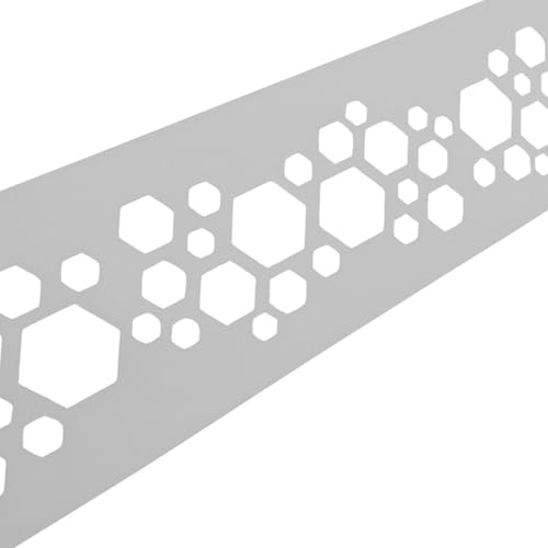 zaun|zu Premium dekor Hexagon | Sichtschutzstreifen mit Lasermuster für Doppelstabzaun | Sichtschutz | Polypropylen | Made in Germany | UV-Stabil | modernes Design | Höhe 19cm Weiß 2,55m