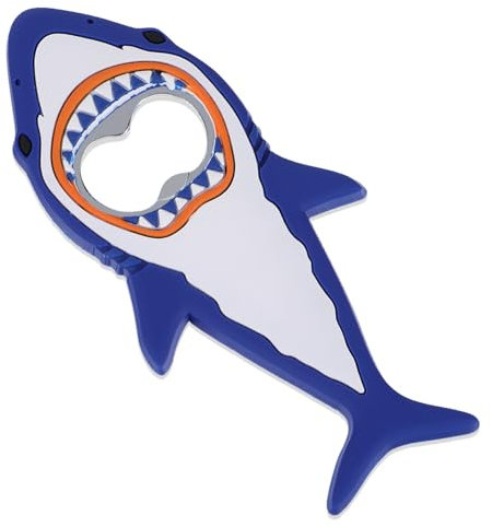 Wanmu Shark Bottle Opener, Beer Bottle Opener, Magnetic Beer Bottle Opener for Refrigerator, Silicone Stainless Steel Beer Bottle Opener, Pop Can Soda Can Opener for Boyfriend Husband Father