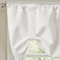 TOPICK Weiß 1 Schal 45H x 127B cm Scheibengardine mit Raffbändern für Küche Badezimmer Klein Fenster Landhausstil Gardine Kurz mit Waffel Muster Halbtransparent Bistrogardine mit Tunnelzug
