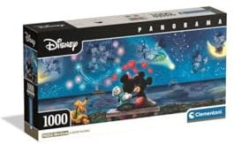 Clementoni Jigsaw Puzzle 1000 pieces Panorama Collection, Disney Mickey & Minnie, Compact box, 39503, Made in Italy