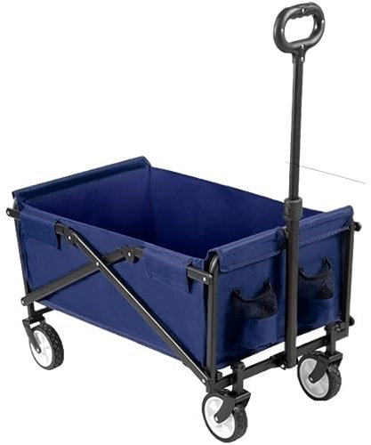 HUIBBGO Robuster, zusammenklappbarer Gartenwagen für Camping und Einkaufen im Freien, tragbarer Wagen zum Ziehen für Camping und Gartenarbeit