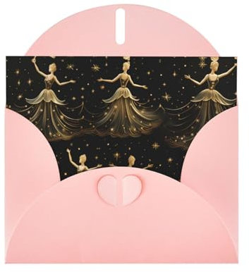 BROLEO Pink Greeting Card women's nutcracker ballet xmas dance Prints Perfect for Valentine's Day, Wedding Anniversary & Party Invitations