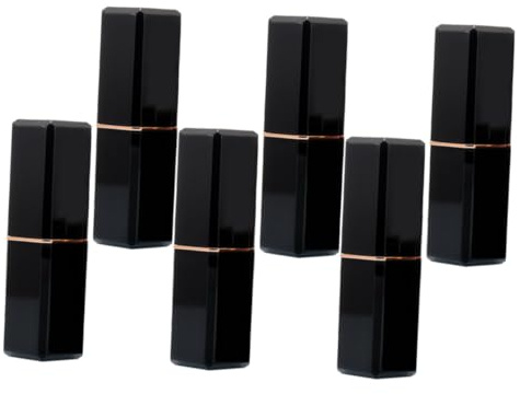 LRXIYODE Lippenstifthülsen und Selbstgemacht aus ABS Schwarz 6 Stück Einfach zu Bedienen Kreative Lippenstiftbehälter zum Selbermachen Praktisch für Unterwegs
