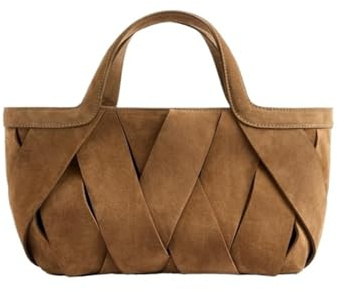 GXMDSGZ Mini-Shopper-Tasche aus Wildleder for Damen, Luxus-Design, neue Handtaschen for, einfarbige gewebte Tragetaschen