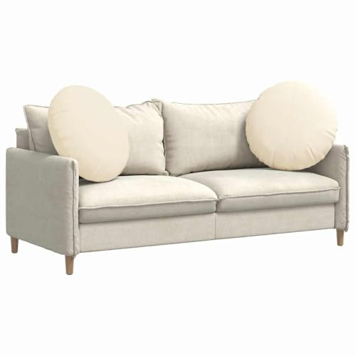 vidaXL Sitzkissen 2 STK. Cordstoff Creme Ø60 x 21 cm
