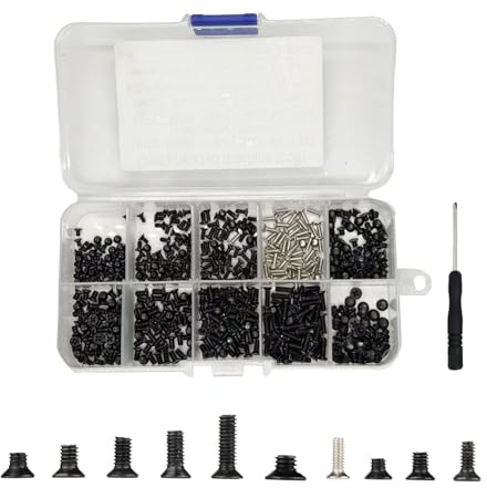 600 PCS Laptop Screws M2/M2.5/M3 Computer Screws Flat Head Screws SSD Mounting Screws Assortment Set with Screwdriver Machine Screws for Computer, PC, SSD，PC Fan