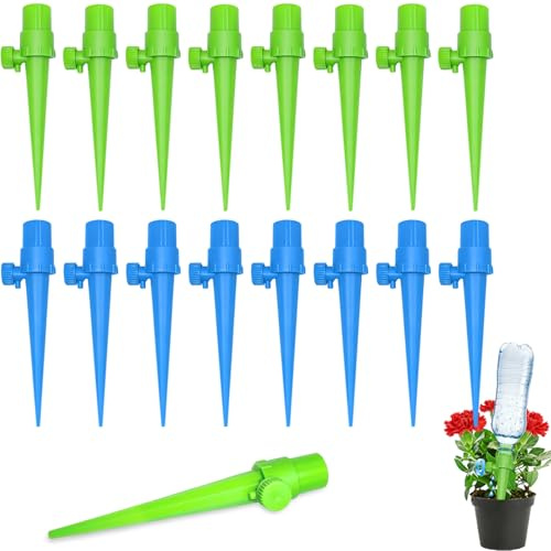 XILEPINGAN 16 Piezas Kit Riego Por Goteo Automático Para Macetas, Sistema De Autorriego Con Válvula Ajustable Y Botella, Ideal Para Plantas, Flores Y Jardines
