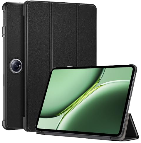 Techsuit für OnePlus Pad 2 Hülle mit 360 Schutz, Verstellbare Betrachtungswinkel, Auto Sleep Wake, Mikrofaser Innenfutter, Schlankes Design, Anti Fingerabdruck, FoldPro Series, PU Leder, Schwarz