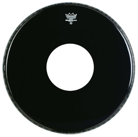 Remo ES1022-CH 22-Inch Ebony Ambassador Ported Bass Drum Head