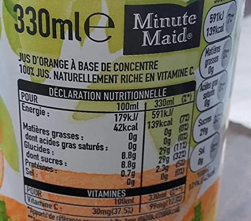 MINUTE MAID Canette de jus d'orange de 33 cl