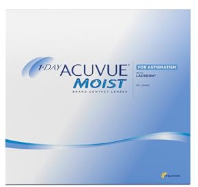 ACUVUE MOIST 1-DAY for Astigmatism Tageslinsen – Tageskontaktlinsen mit -8.00 dpt, Cyl -0.75, Ach 80 & BC 8.5 – UV Schutz, feuchtigkeitsspendend & angenehmes Tragegefühl – 90 Linsen
