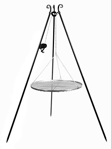 KORONO 5900105401939 Schwenkgrill mit Kurbel 180 cm Grillrost, Edelstahl, 102 x 70 x 11 cm