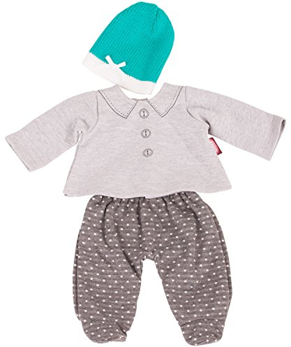 Götz 3402839 Babykombi Stylish Spots Gr. S - 3-teiliges Bekleidungsset für Babypuppen mit Einer Größe von 30 - 33 cm - bestehend aus Mütze, Oberteil, Hose