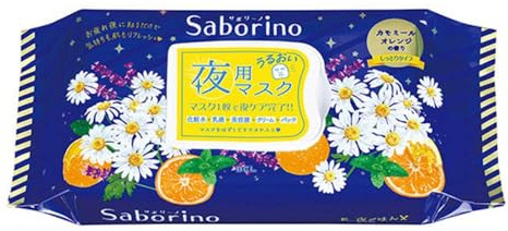 Bcl Saborino Otukaresa Mask Night Face Mask Moist Type 28pcs - Chamomile Orange Scent (Green Tea Set)