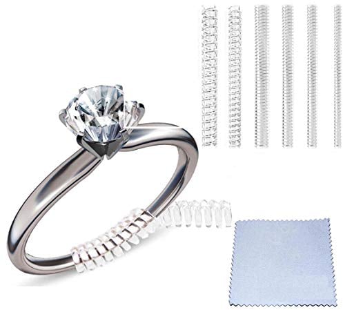 Eiito Ajustador de Tamaño de Anillo para Anillos Suelto, Reductor de Anillo para Ajustar Anillo Más Pequeño, Espaciador de Anillo, 12 Pcs Guarda Anillos