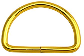 Wuuycoky 2 Inner Diameter Light Gold D Rings Buckles D-ring Non-welded For Webbing Strapping Pack of 6