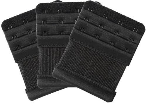 SAMGU Bra Extender 4 Hook Women Bra Extension Strap Elastic Stretchy, 3 PCS