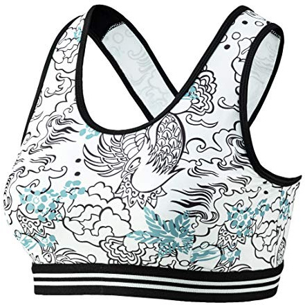 Beco Damen Bikini Damen Crop Bikini Top, mit Rückenverschluss 3-Fach verstellbar, eingenähte Pads, geeignet als B oder C Cup, weiß/bunt, 38, 5617