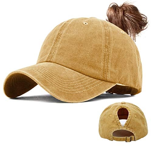Tuopuda Baseball Cap Damen Schachtelhalm Kappe Retro Ponytail Cap Vintage Basecap Pferdeschwanz Outdoor Baseball Kappen Sports Freizeit Einstellbare Baseballmütze Sonnenhut Schirmmütze