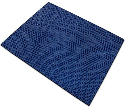 Floordirekt Tappetino igienico antiscivolo per zone a piedi nudi | Tappetino in gomma su misura per zone bagnate: sauna, piscine, cabine spogliatoio, molti colori, taglio (blu, 120 x 450 cm)